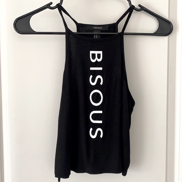 Bisous Black Cropped Halter - Picture 1 of 2